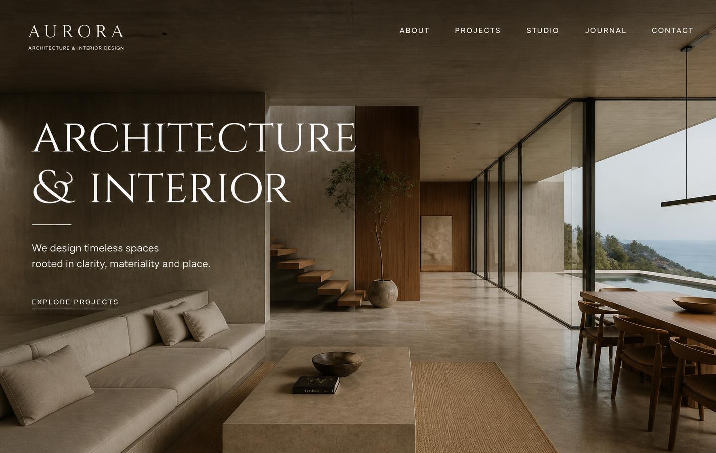 ARCHITECTURE & INTERIOR DESIGN — architecture website concept by Quantiva Solutions