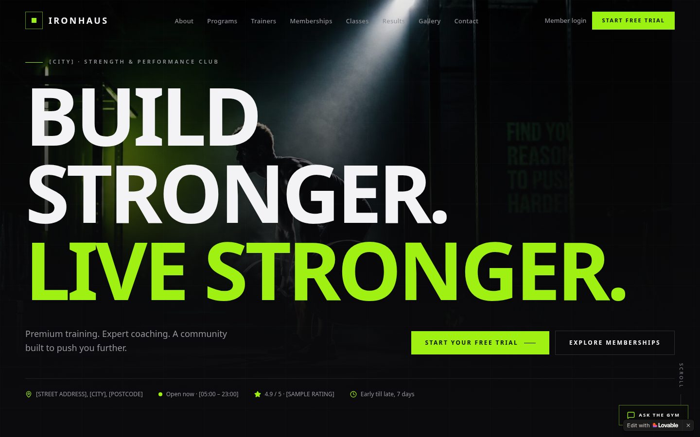 GYM WEBSITE — website concept by Quantiva Solutions