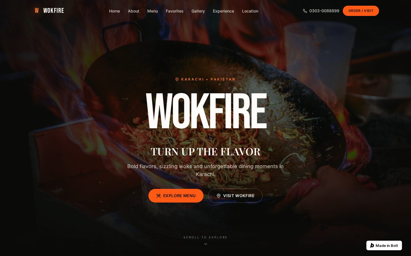 WOKFIRE RESTAURANT — restaurant website concept by Quantiva Solutions